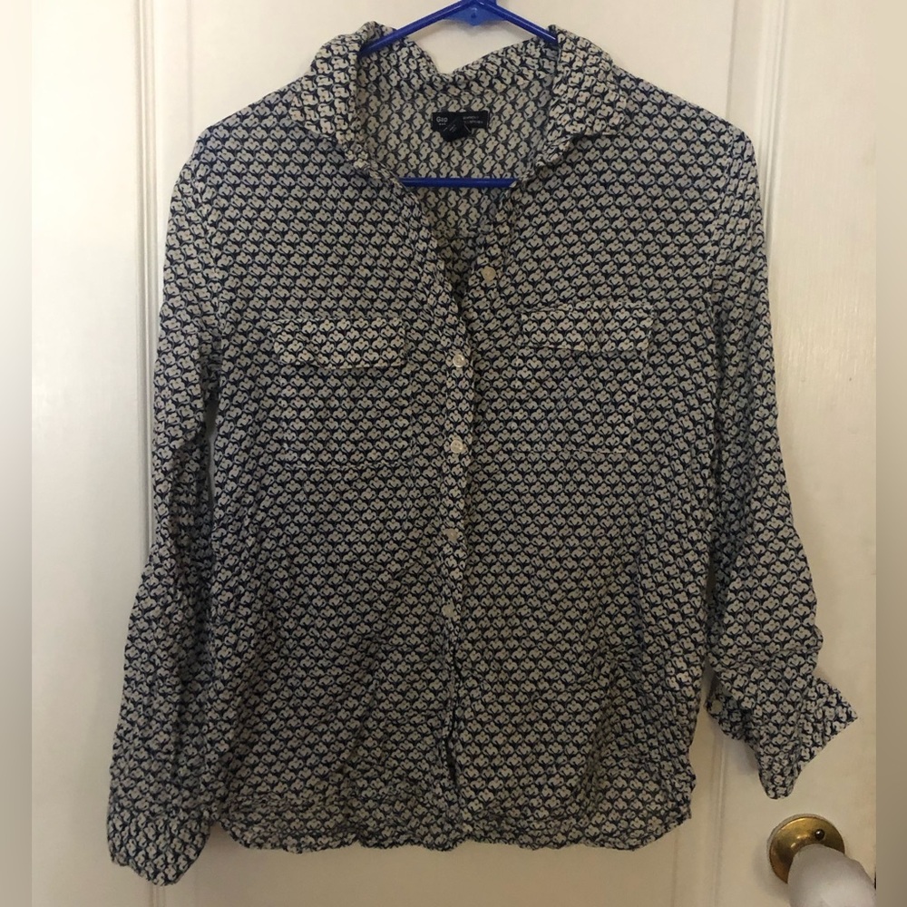 GAP Floral Blouse - natural fibers